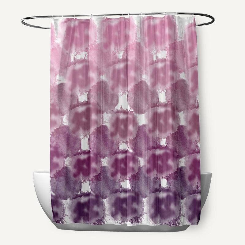 Beach Clouds Geometric Print Shower Curtain - Purple