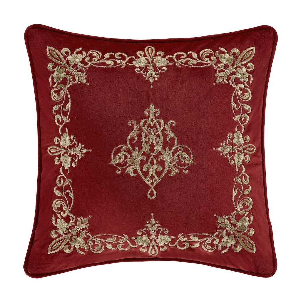 J. Queen New York Noelle Crimson 18" Square Decorative Throw Pillow