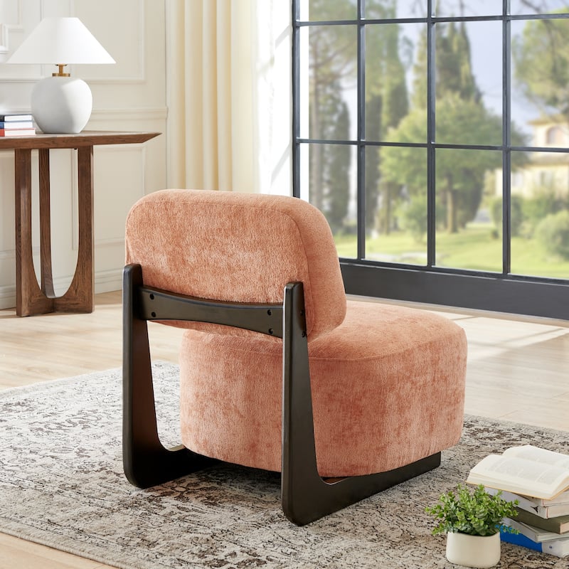 Roundhill Furniture Solara Modern Accent Chair with Solid Wood Frame
