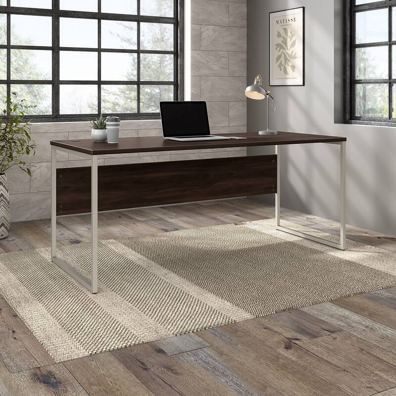 Hybrid 72W x 30D Computer Table Desk by Bush Business Furniture - Black Walnut