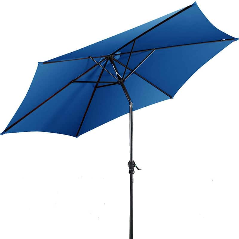 Costway 9ft Patio Umbrella Outdoor W/ 50 LBS Round Umbrella Stand W/