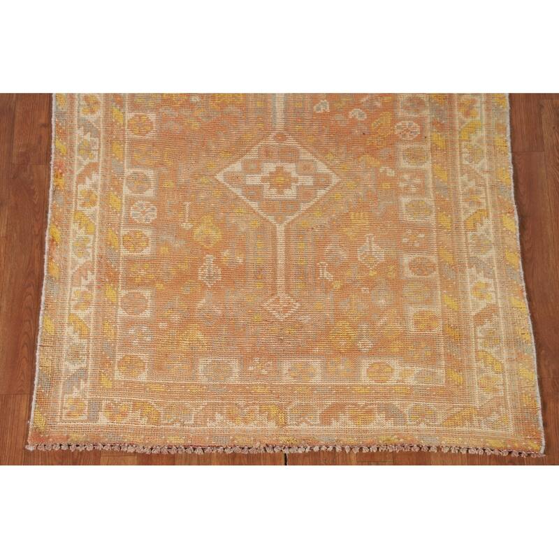 Tribal Geometric Shiraz Persian Vintage Area Rug Handmade Wool Carpet - 3'10"x 6'0"