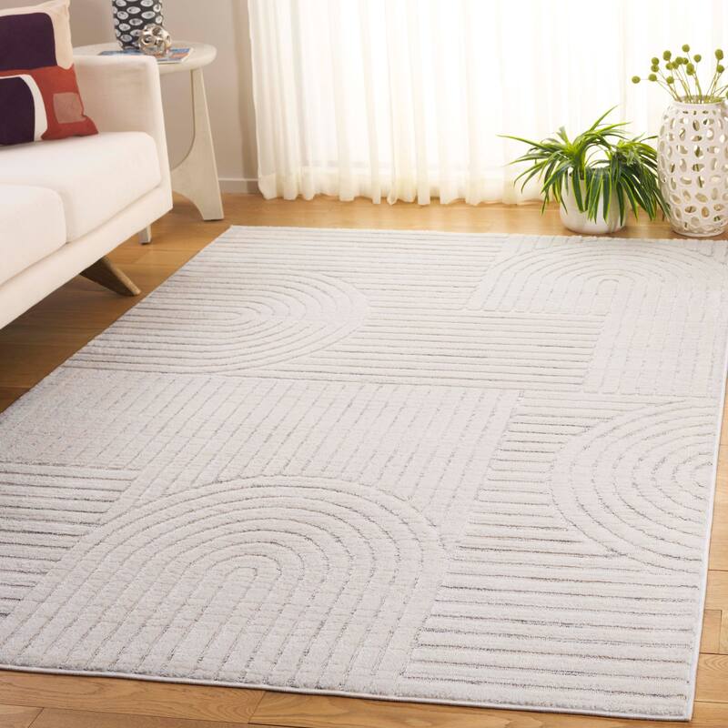 SAFAVIEH Elmhurst Kitchka Modern & Contemporary Rug - 9' x 12' - Ivory/Grey