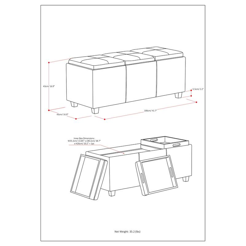 Modern Storage Ottoman for Living Room