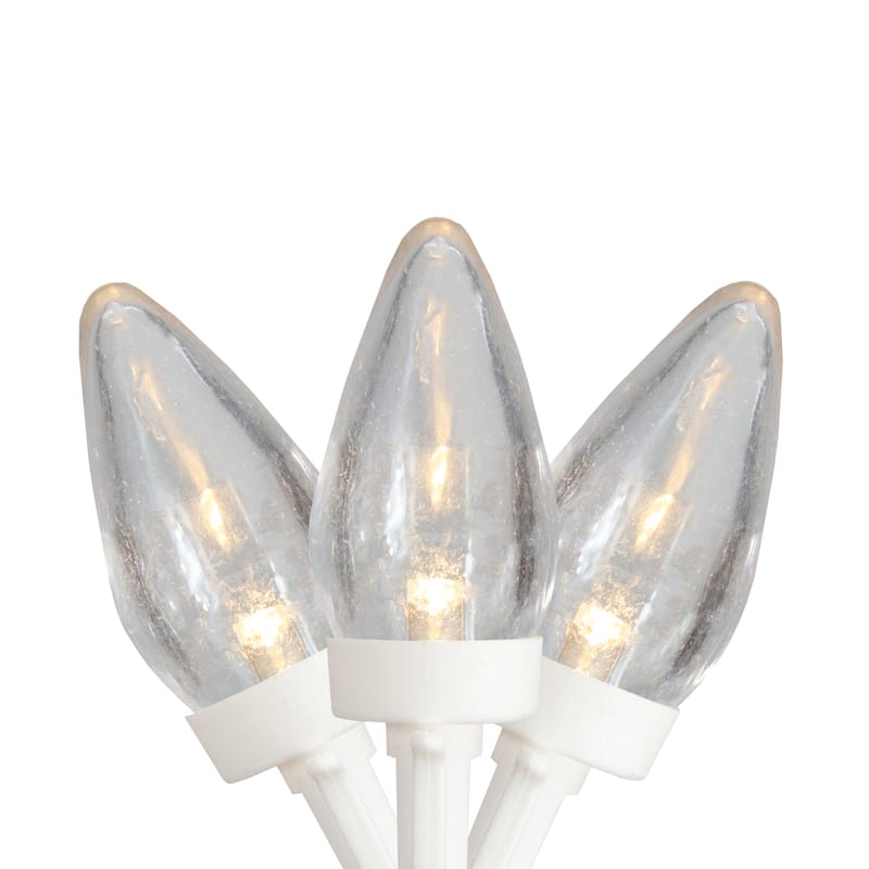 25 Count LED C7 Christmas Lights 16 ft White Wire - 16' - White