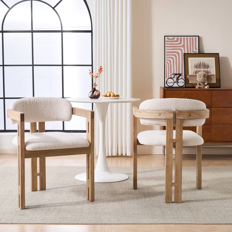 Christopher Knight Home - Modern Wooden Upholstered Dining Chair with Round Back
