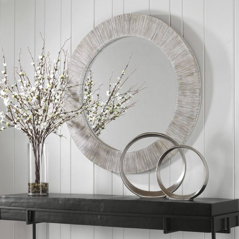Uttermost 09785 Repose 36" W x 1-5/16" H Circular Framed Bathroom - White