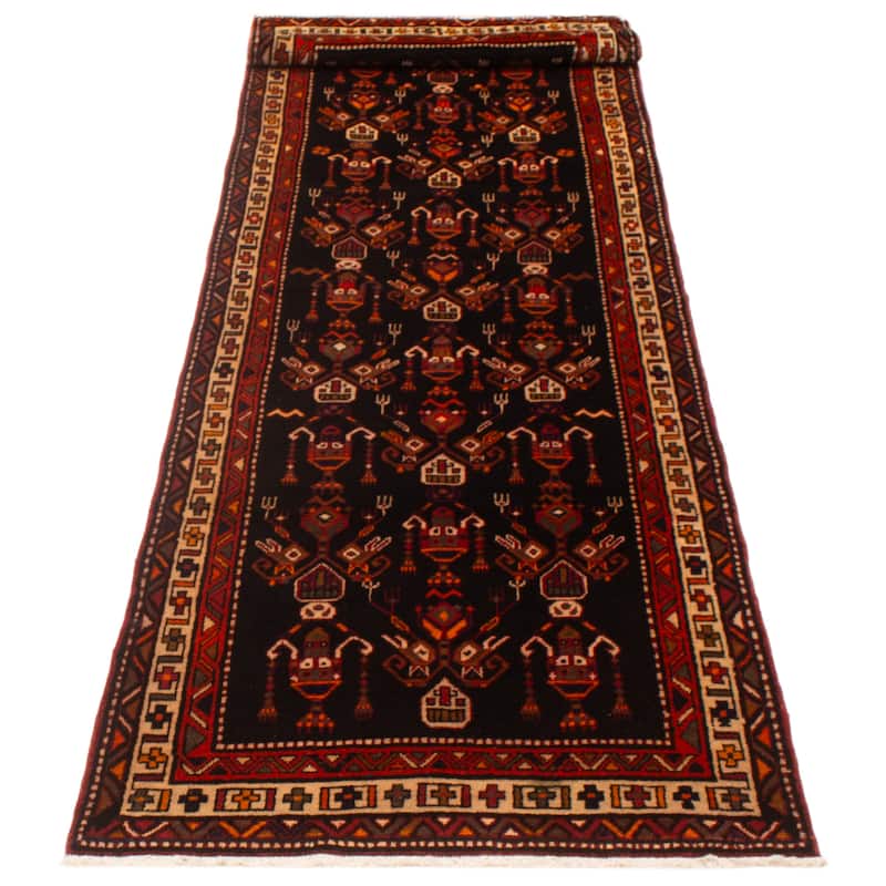 ECARPETGALLERY Hand-knotted Konya Anatolian Navy Wool Rug - 3'8 x 12'7