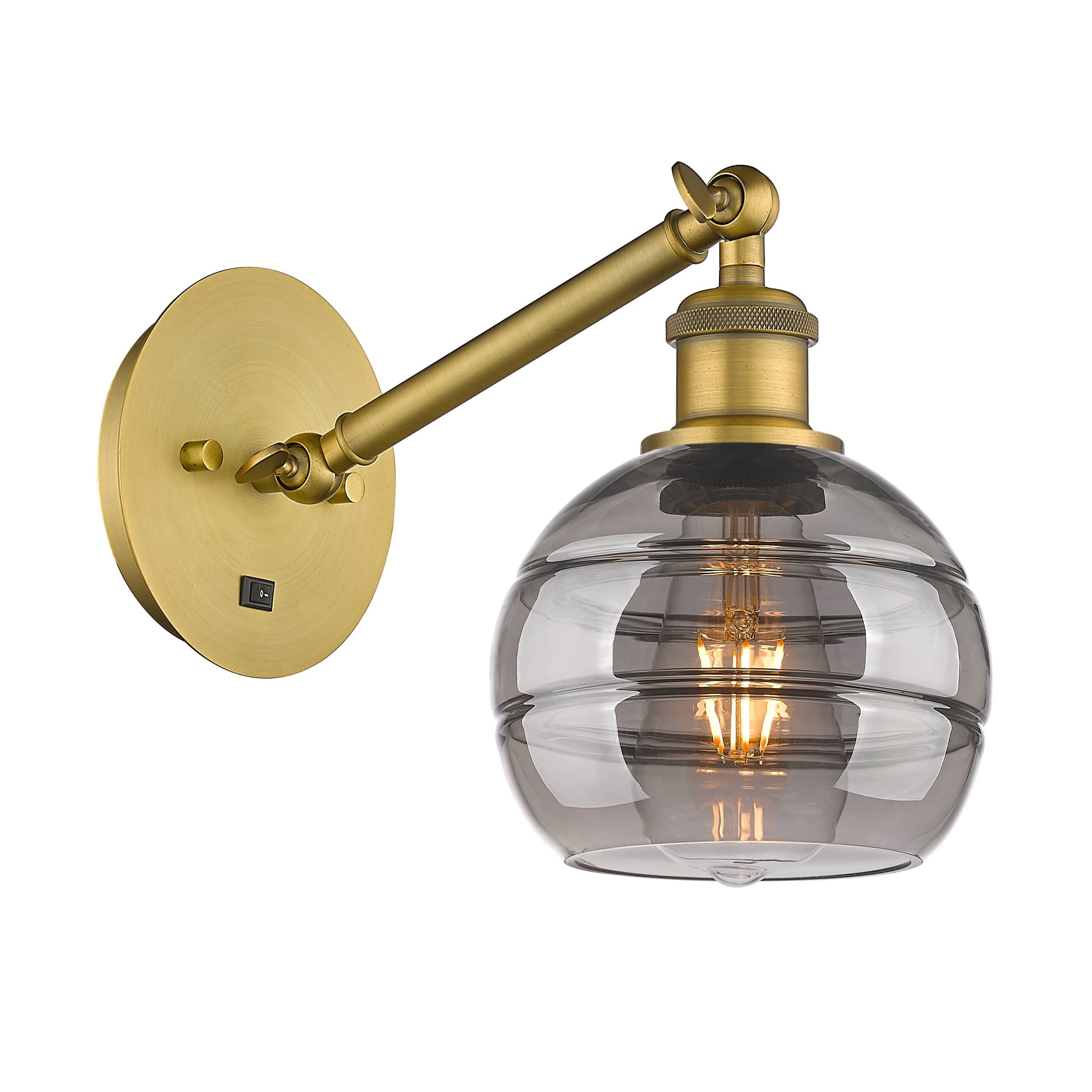 Option Brushed Brass / Light Smoke Shade