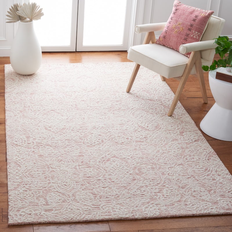 SAFAVIEH Handmade Metro Lorenzina French Country Wool Rug - 3' x 5' - Pink/Ivory - Rectangle