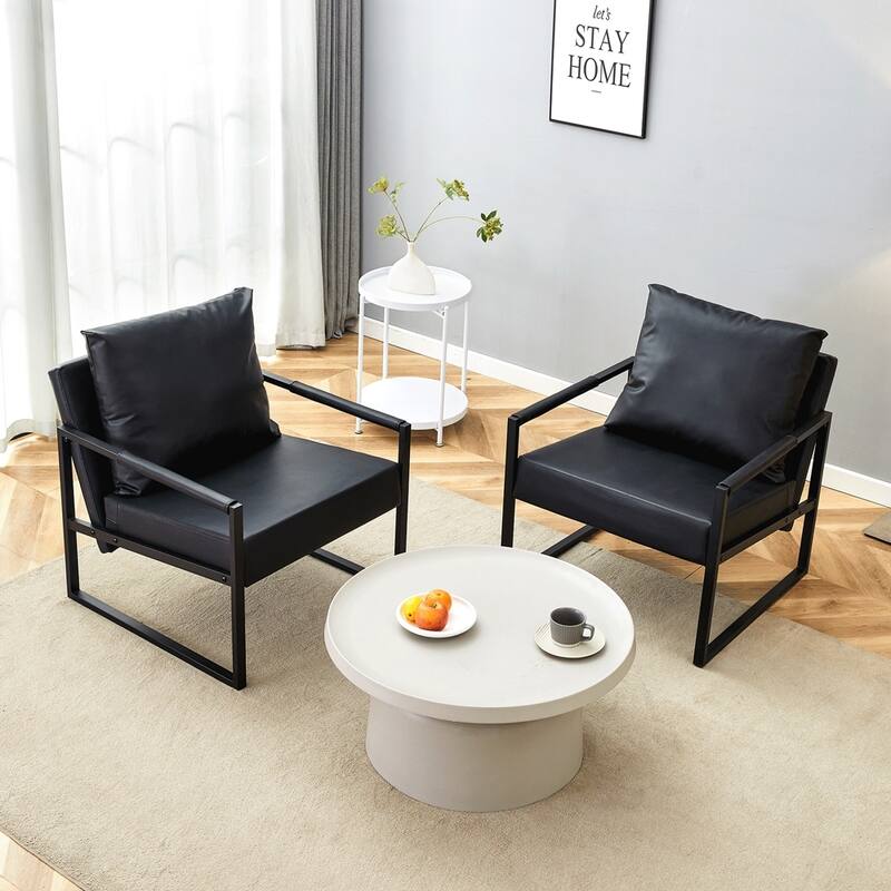 Classic PU Leather and Metal Frame Chair
