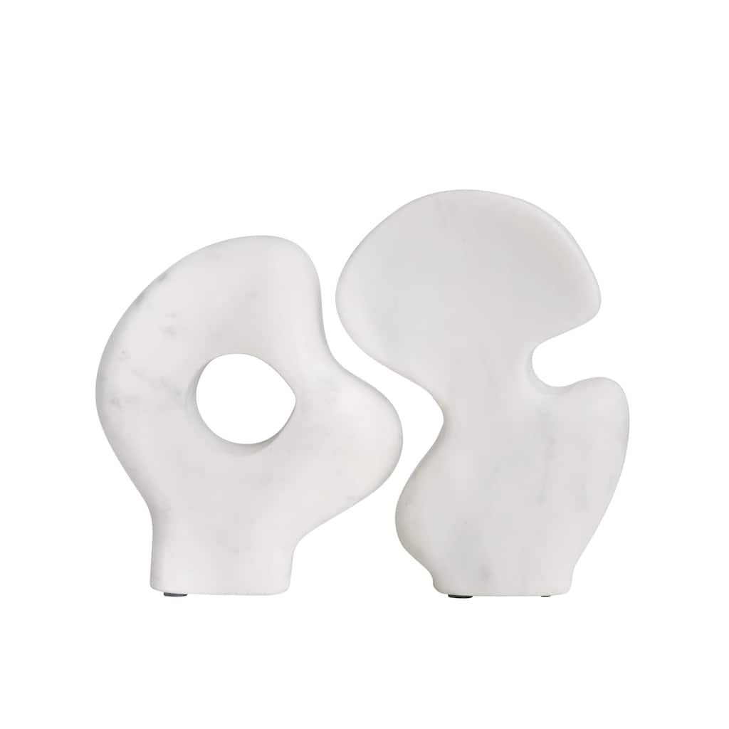 Decorative Abstract Marble Sculptures - 6.5"L x 1.5"W x 5.0"H