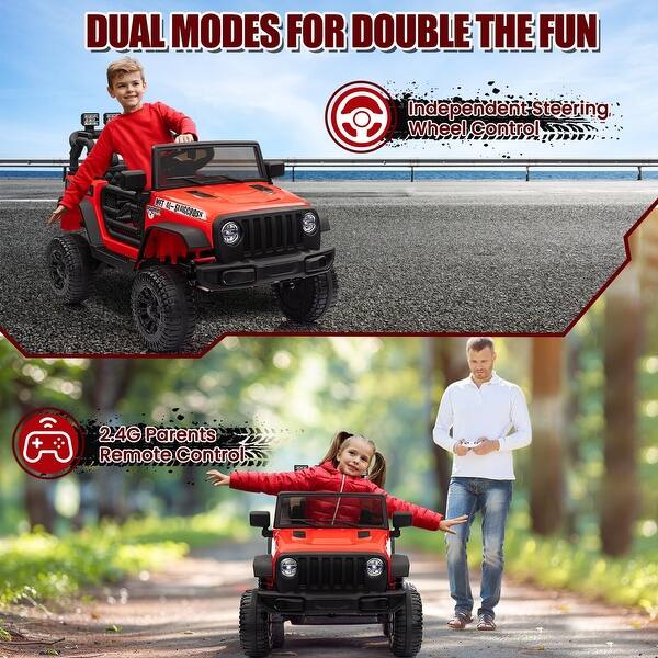 slide 2 of 22, 12V Ride On Truck Car, Electric Car for Kids with Remote Control