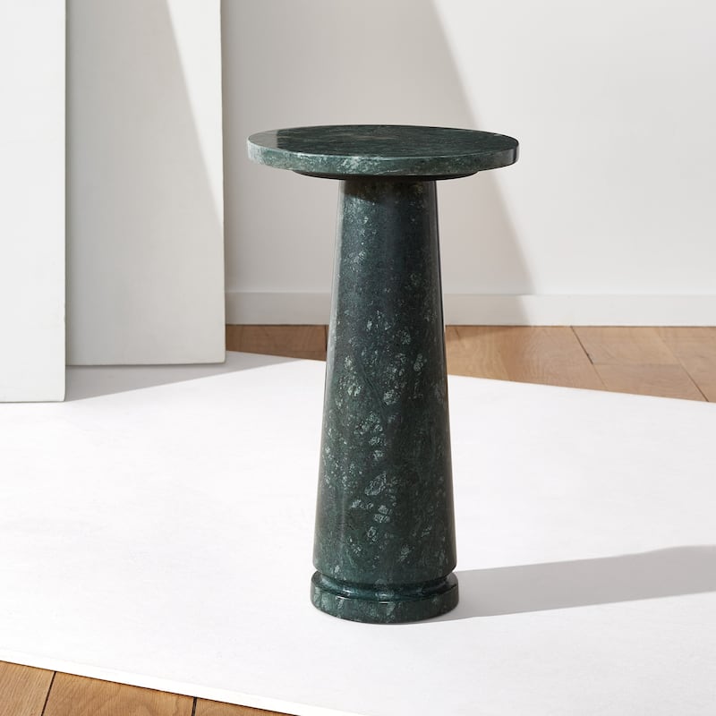 SAFAVIEH Couture Valentia Round Marble Accent Table - 10" W x 10" D x 18" H