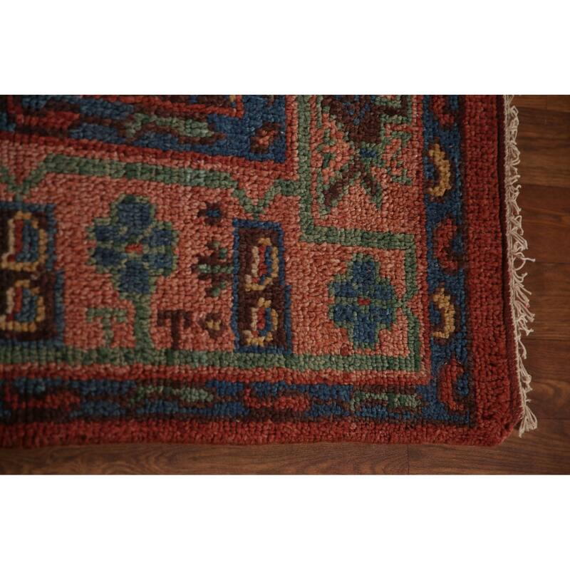 Geometric Red Sirjan Oriental Area Rug Hand-knotted Wool Carpet - 8'0"x 9'10"
