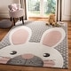 preview thumbnail 1 of 10, SAFAVIEH Carousel Kids Iginia Bunny Ears Rug 3'3" x 5'3" - Pink/Grey