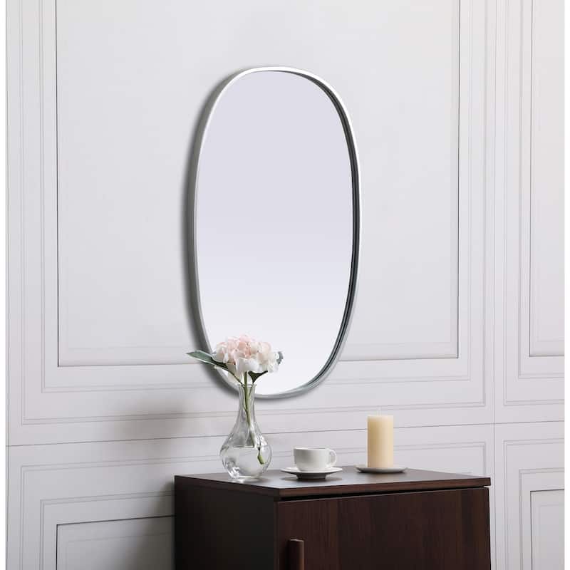 Indigo Home Metal Frame Oval Mirror 20x30 Inch