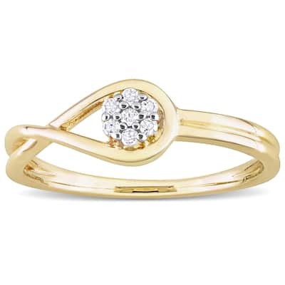 Miadora Diamond Accent Infinity Promise Ring in Yellow Plated Sterling Silver