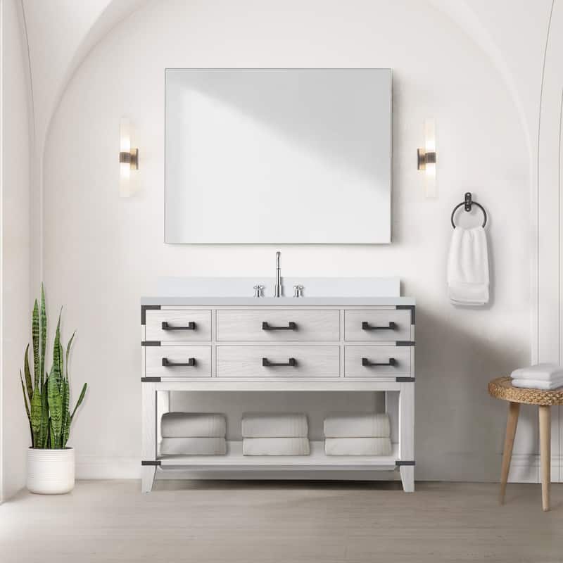 Norwalk Bath Vanity with Cultured Marble Top, Sink and Mirror