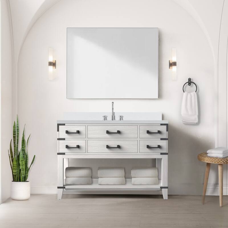 Norwalk Bath Vanity with Quartz Top, Sink and Mirror