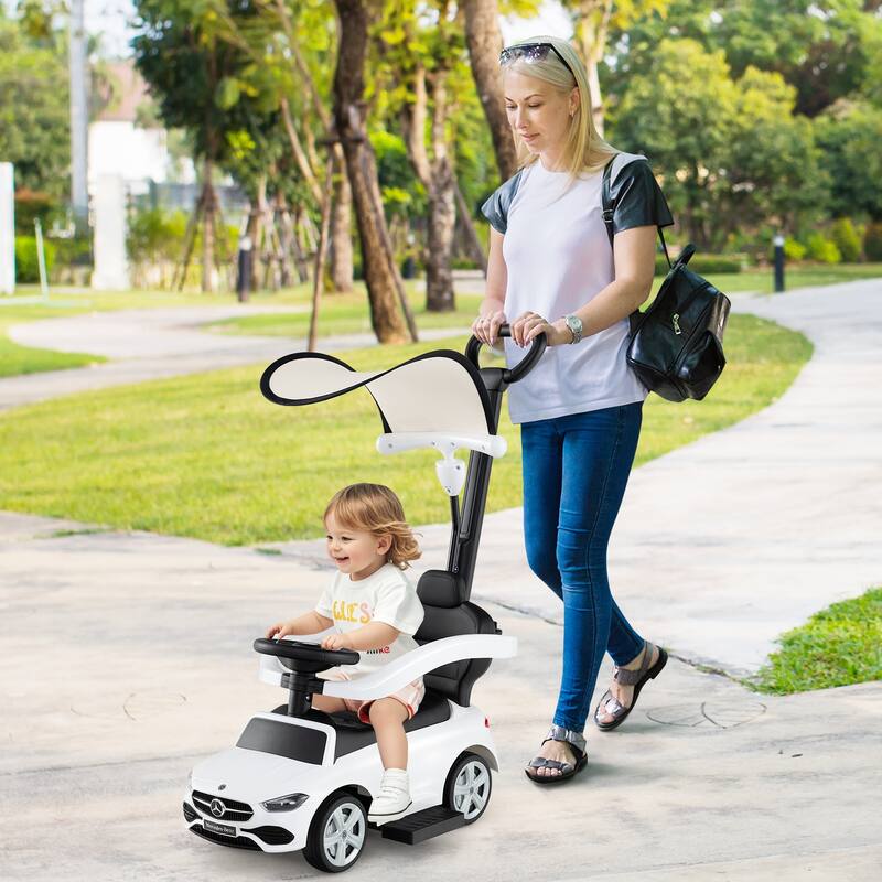 Costway Kids Ride on Push Car Mercedes-Benz Licensed 3-in-1 Sliding