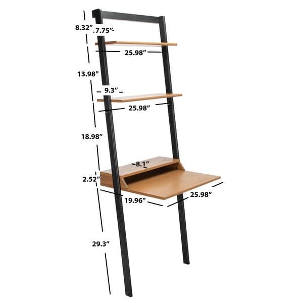 dimension image slide 0 of 3, SAFAVIEH Pamella 2-shelf Leaning Desk