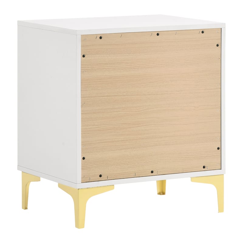 Karena White Rectangular 2-Drawer Nightstand