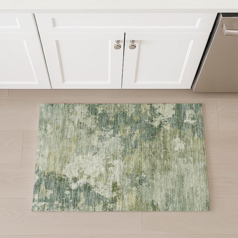 Machine Washable Indoor/ Outdoor Modern Contemporary Chantille Rug