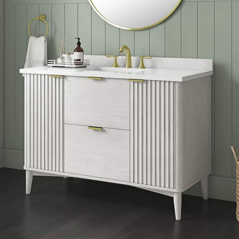 Gabi Bathroom Vanity with White Engineered Stone Top