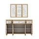 preview thumbnail 9 of 31, Rustic Carved Wood Sideboard Cabinet with Bonus Matching Wall Art Buffet Console Table