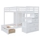 preview thumbnail 6 of 14, Full Over Twin Bunk Bed with Wardrobe and Drawers, Space-saving, White