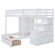 preview thumbnail 20 of 24, Versatile Full Over Twin Bunk Bed with Wardrobe, Space-Saving Wood Bunk Bed Frame w/Staircase Drawers and Footboard Drawer