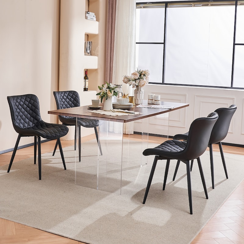 Dining Chairs Set of 2 Modern Leather Upholstered Dining Room Chair