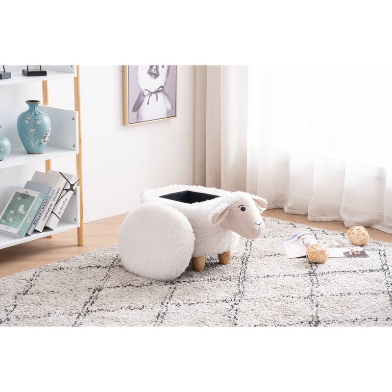 Animal Upholstered Storage Kids Ottoman