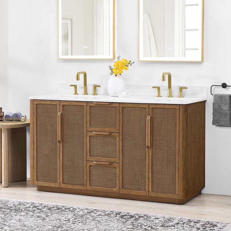 Busan Bath Vanity with White Quartz Stone Top without Mirror