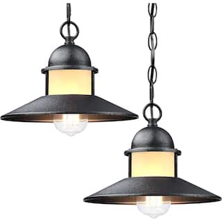2 pack pendant lights black hanging light metal porch light