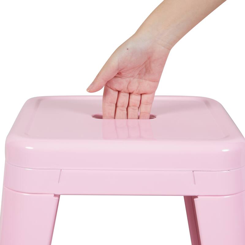 AC Pacific 30 Inch Industrial Stackable Metal BarStools Set of 2