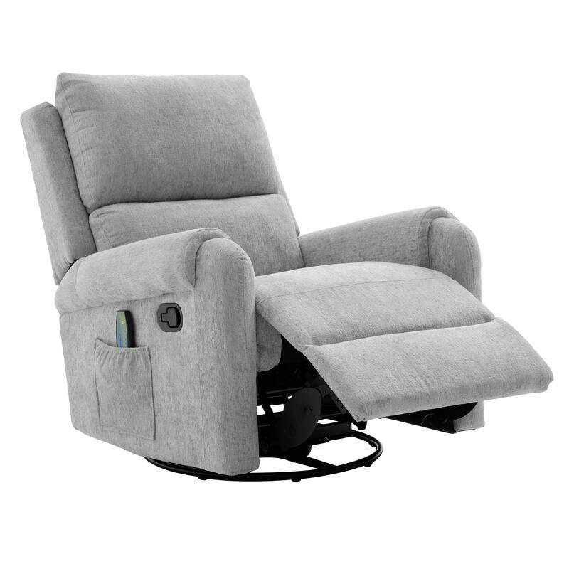 Manual Recliner Massage Recliner Chair Nursery Recliner Chair Swivel Rocker Recliner Sofa with a Side Storage Pocket