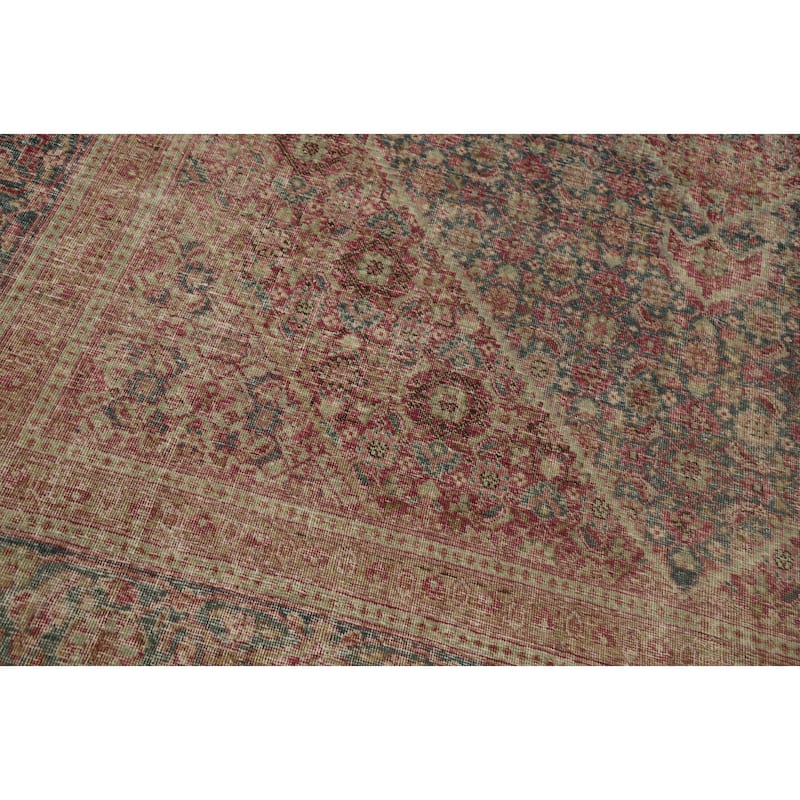 Hand Knotted Oriental 100% Wool Carpet Traditional Medallion Navy Blue & Blues Tabriz Area Rug - 10' 7'' X 7' 11''