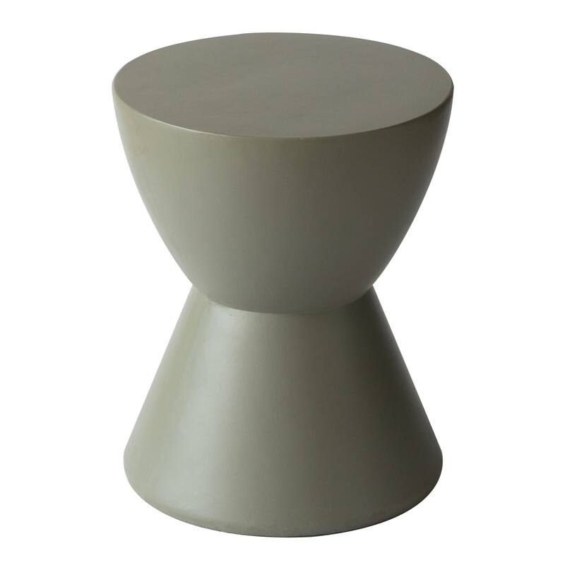 Loft 14-Inch Modern Round Accent Fiberstone Side Table for Indoor Outdoor Patio, Living Room, or Home Office