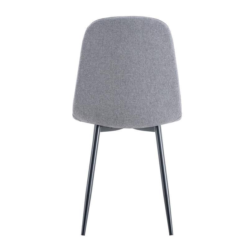 Set of 4 Modern Fabric & Metal Spoon Chairs - Minimalist Scandinavian Design