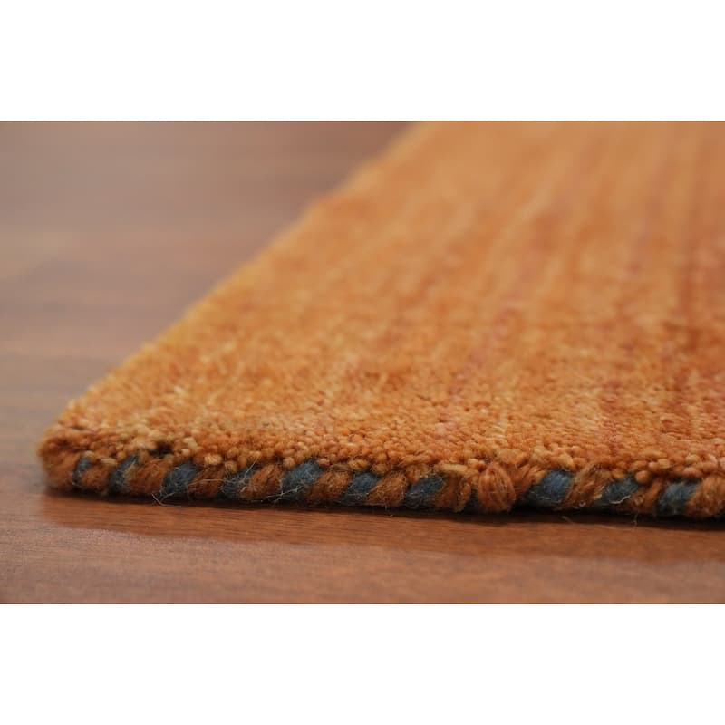 Hand Knotted Oriental 100% Wool Carpet Tribal Animal Pictorial Oranges & Rust Gabbeh Area Rug - 7' 11'' X 8' 2''