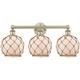 Option Antique Brass / White Glass with Brown Rope