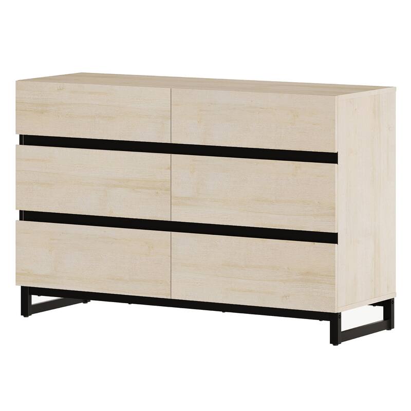 WAMPAT Dresser for Bedroom, Closet Organizers and Storage with Drawers, Chest of Drawers with Metal Base, Modern Wooden Dresser