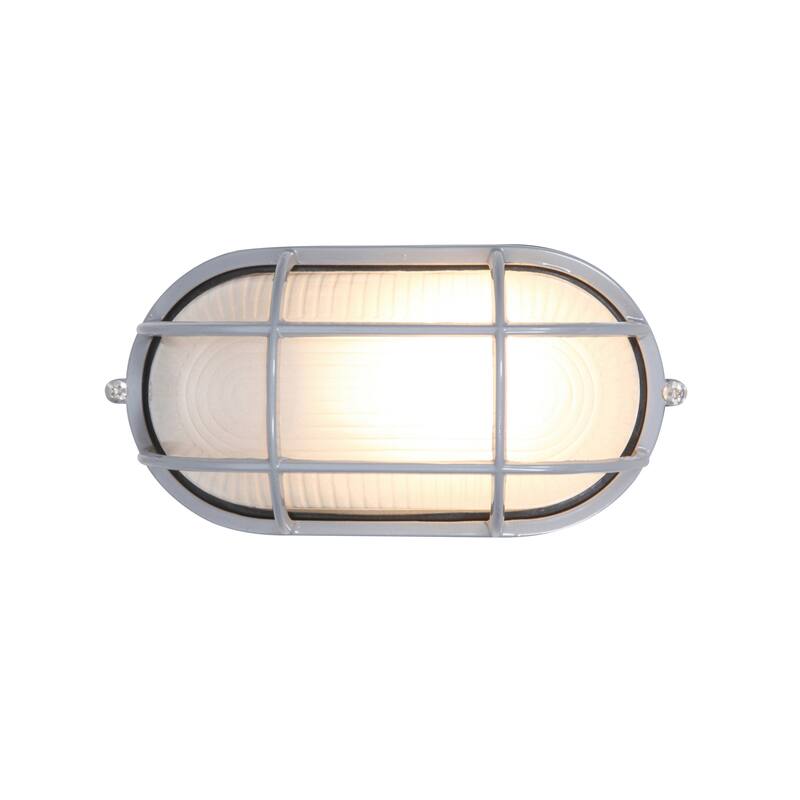 Access Lighting Nauticus Dual Mount - Wet Location Bulkhead - Satin Finish - Frosted Glass Shade - Incandescent - Silver