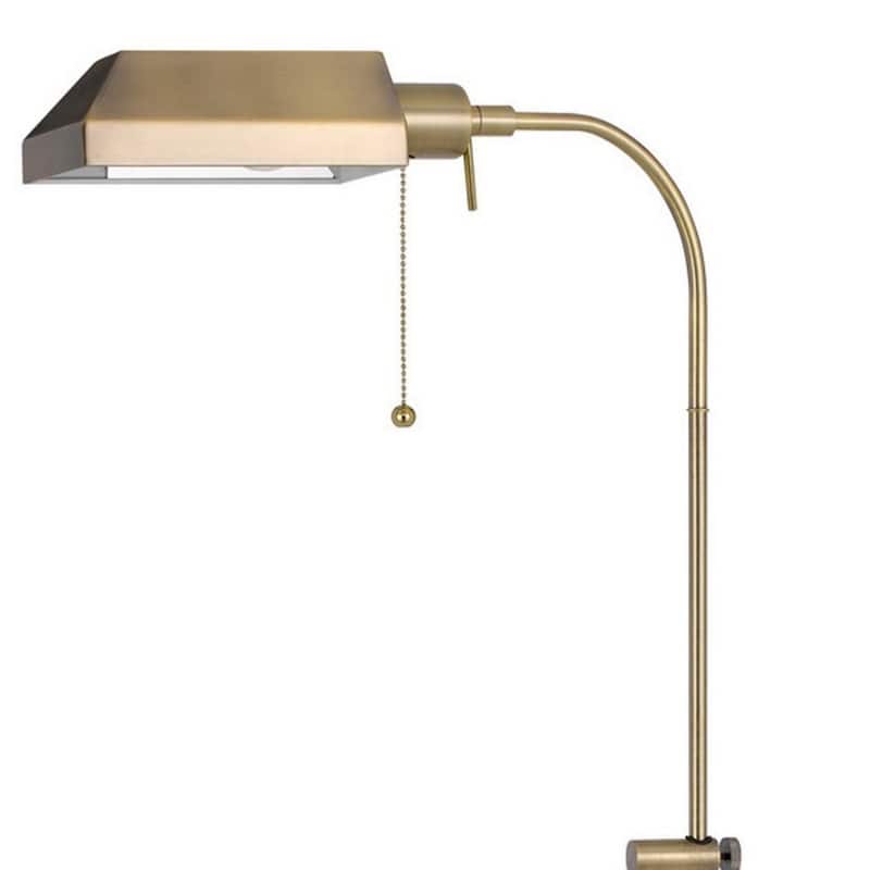 57 Inch Adjustable Floor Lamp with Square Metal Shade for Living Room