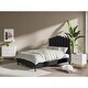 preview thumbnail 31 of 55, Tufted Upholstered Platform Bed with Sturdy Center Legs and Elegant Headboard for Bedroom by HULALA HOME BLACK - Queen