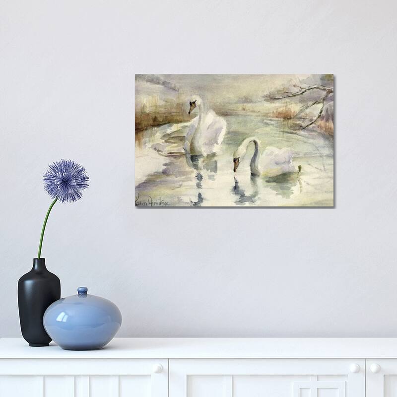 iCanvas "Swans In Winter" by Karen Armitage Canvas Print - 12x18x1.5