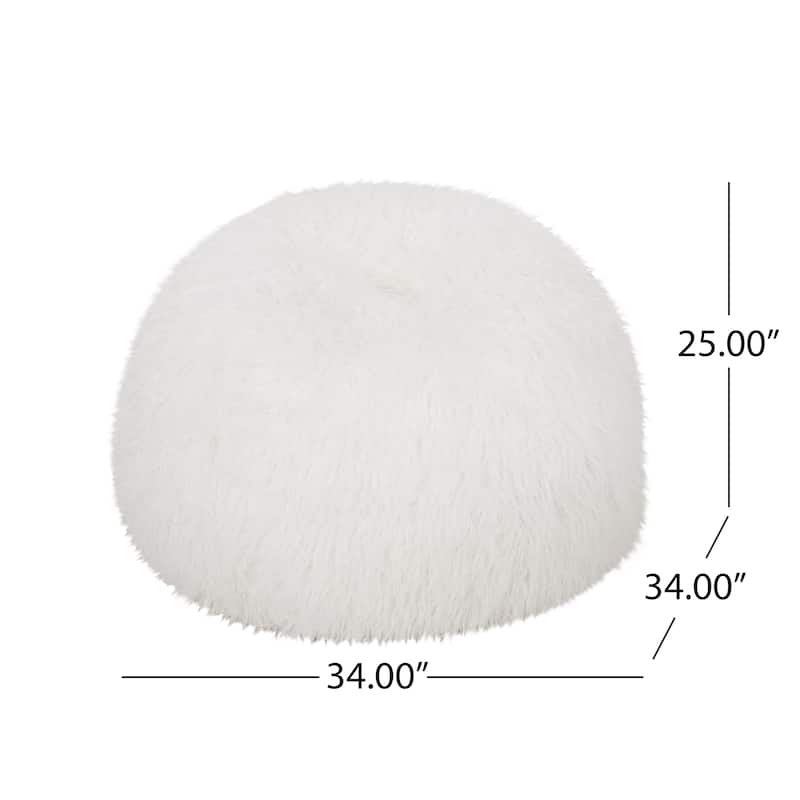 3 Foot Rounded Faux Fur Bean Bag