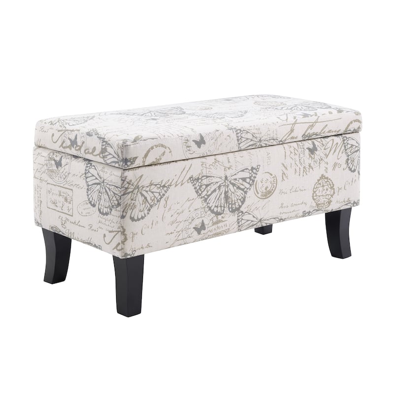Convenience Concepts Designs4Comfort Winslow Storage Ottoman Bench - Butterfly Pattern